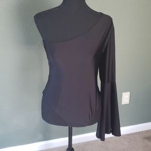NWOT Black one armed bodysuit size XL